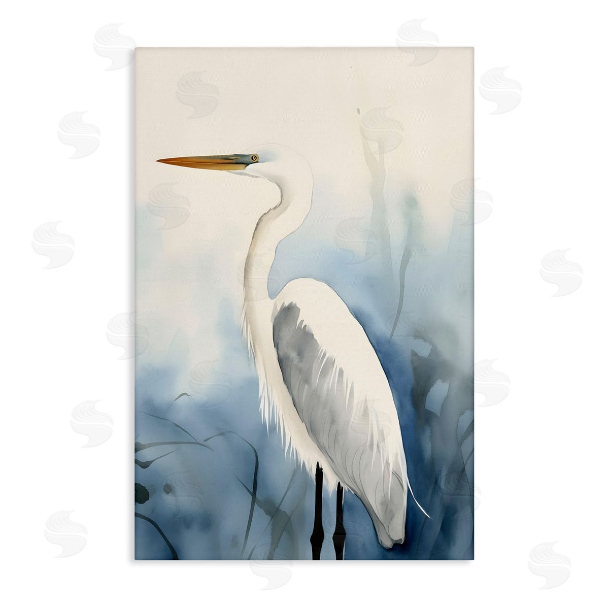 Egret Beach Bird Canvas Wall Art, Home Decor by Petal Prints Design