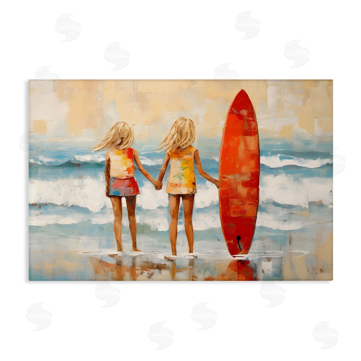 Petal Prints Design Kids & Beach Surfboard Canvas Wall Art Print