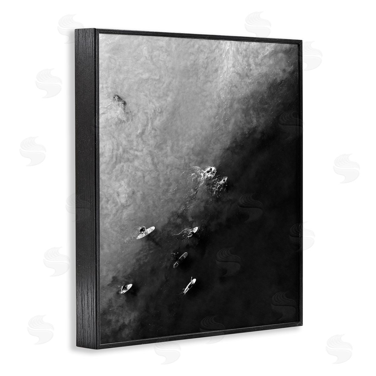 Aerial Paddling Surfboards Black Frame Print Wall Art, Home Decor by Stupell Studio