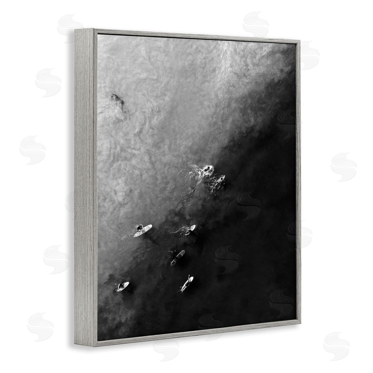 Aerial Paddling Surfboards Grey Frame Print Wall Art, Home Decor by Stupell Studio