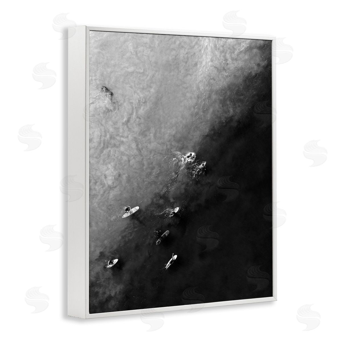 Aerial Paddling Surfboards White Frame Print Wall Art, Home Decor by Stupell Studio