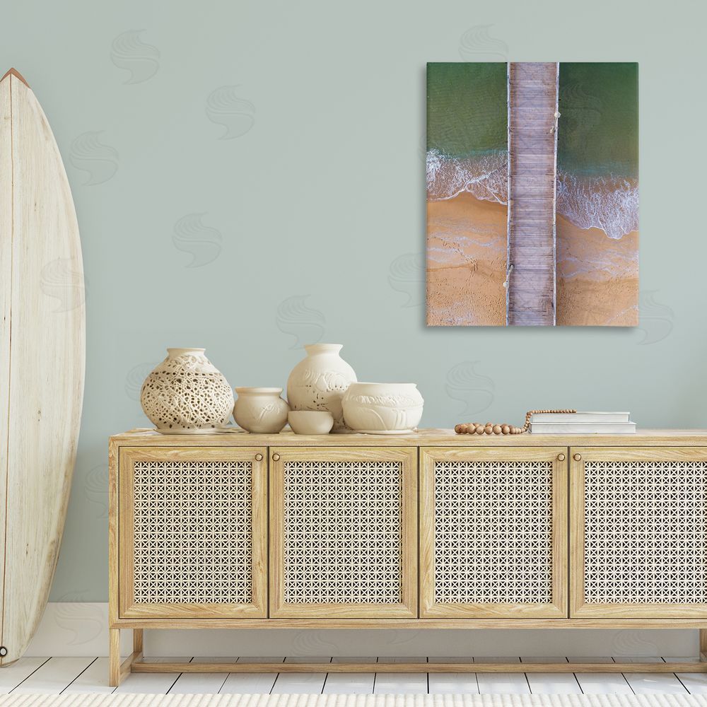 Stupell Studio Aerial View Boardwalk Canvas Wall Art Print in Room