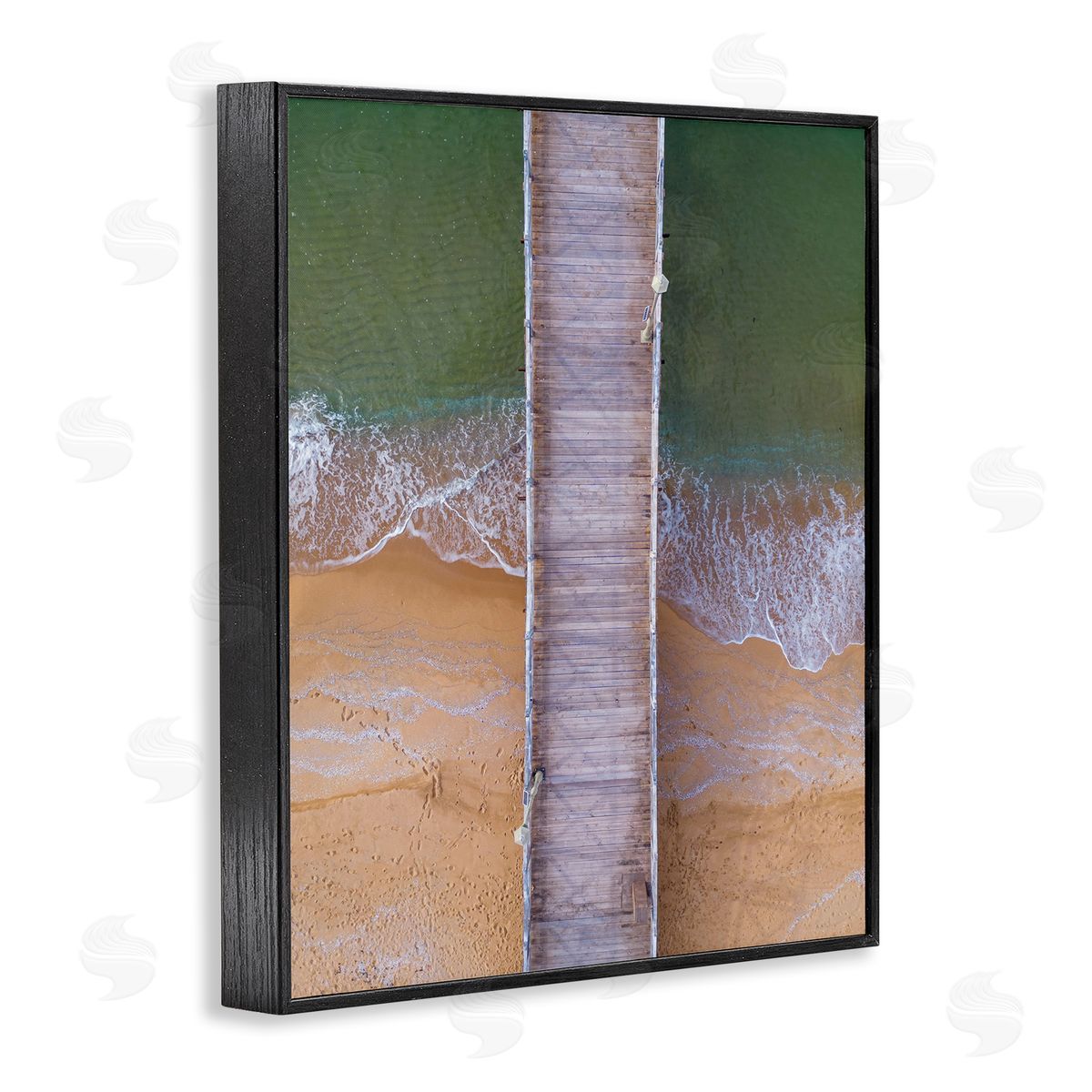 Stupell Studio Aerial View Boardwalk Black Framed Giclee Wall Art Print