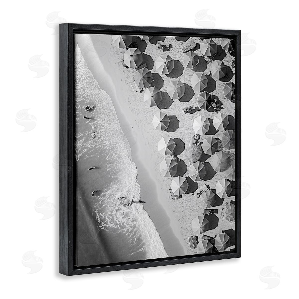 Stupell Studio Aerial View Beach Black Floating Frame Canvas Wall Art Print