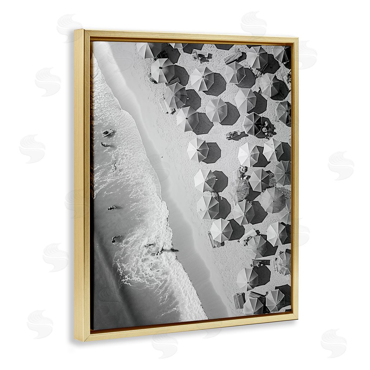 Stupell Studio Aerial View Beach Gold Floating Frame Canvas Wall Art Print