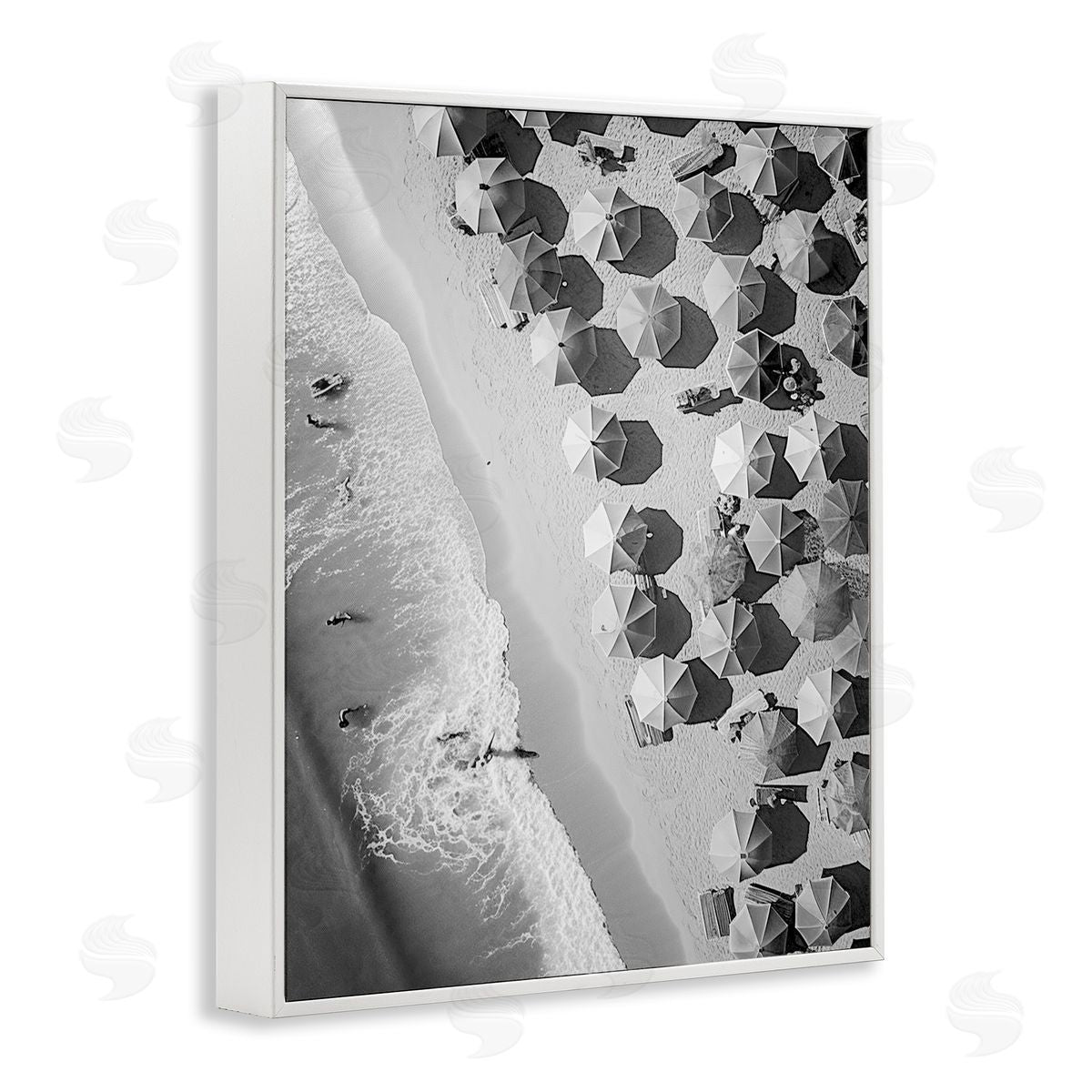 Stupell Studio Aerial View Beach White Framed Giclee Wall Art Print