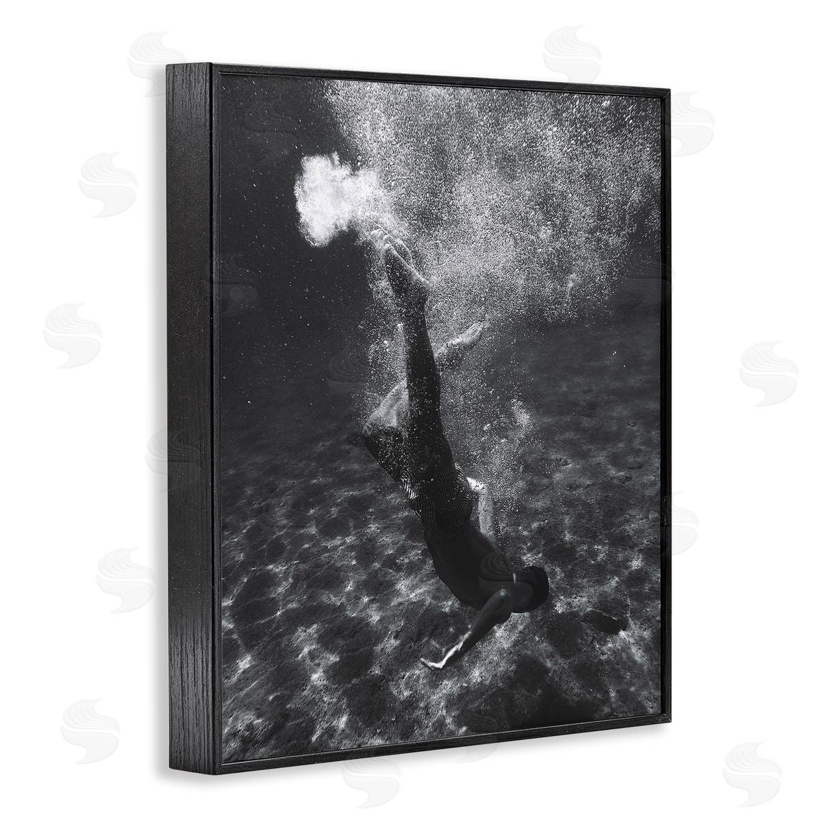 Deep Ocean Diving Black Frame Print Wall Art, Home Decor by Stupell Studio