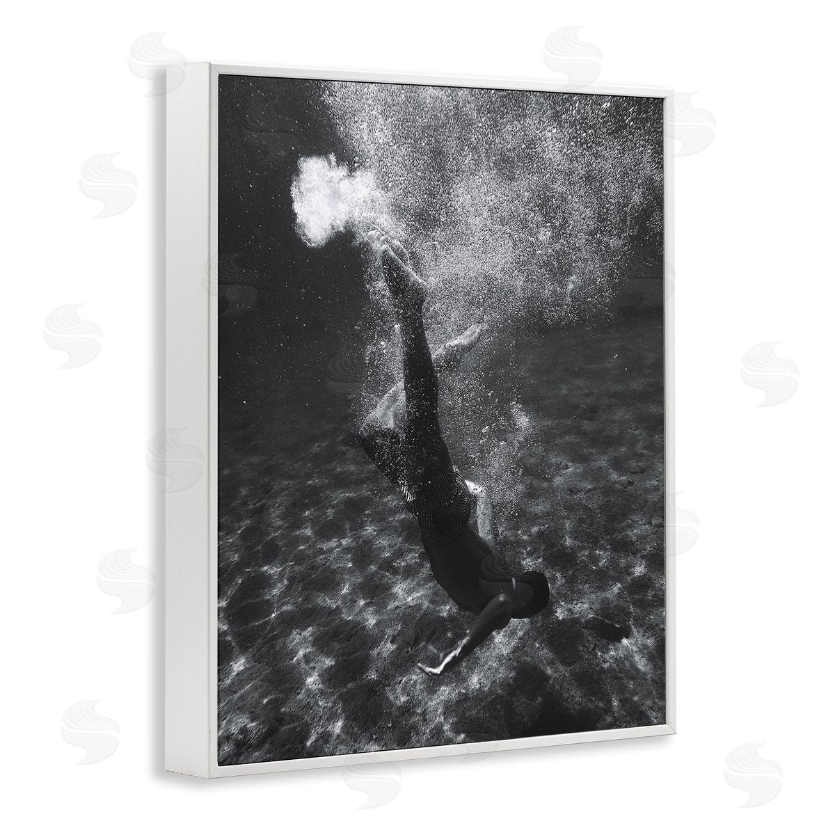 Deep Ocean Diving White Frame Print Wall Art, Home Decor by Stupell Studio