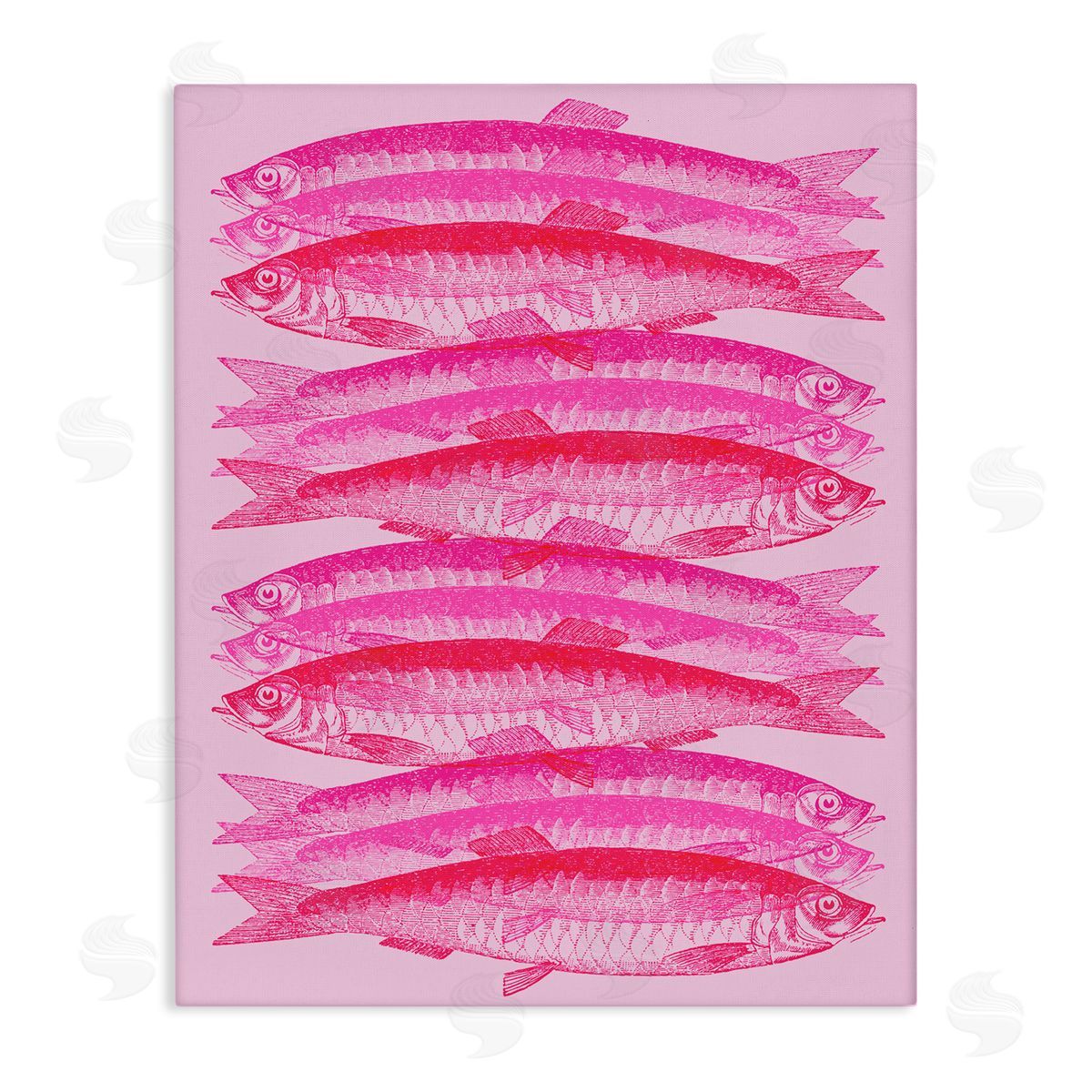 Stupell Studio Pink Layered Fish Canvas Wall Art Print