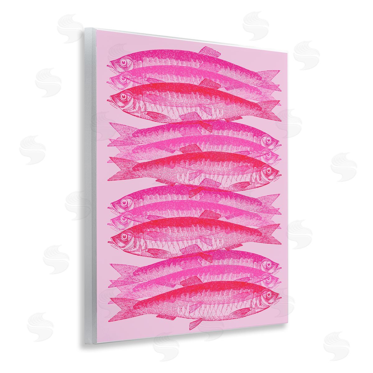 Stupell Studio Pink Layered Fish Wooden Wall Plaque Art Print