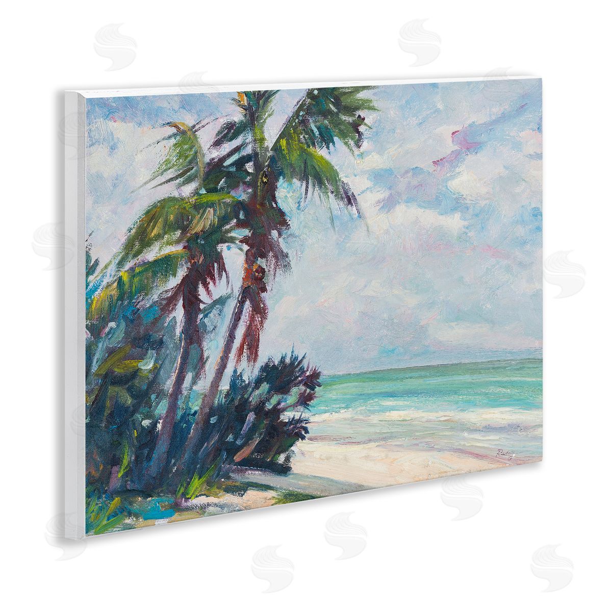 Richard A. Rodgers Brushed Palm Painting Wooden Wall Plaque Art Print