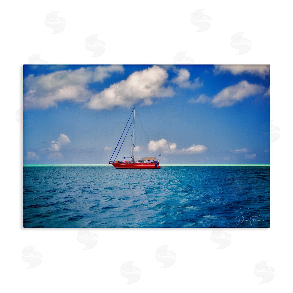 Dennis Frates Ship & Cloudy Sea Canvas Wall Art Print