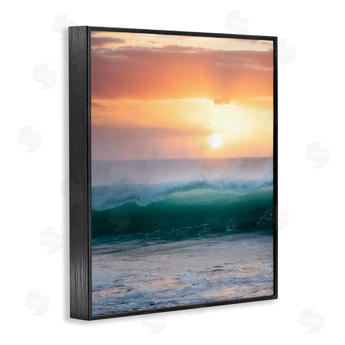 Breaking Sea Wave Black Frame Print Wall Art, Home Decor by Dennis Frates