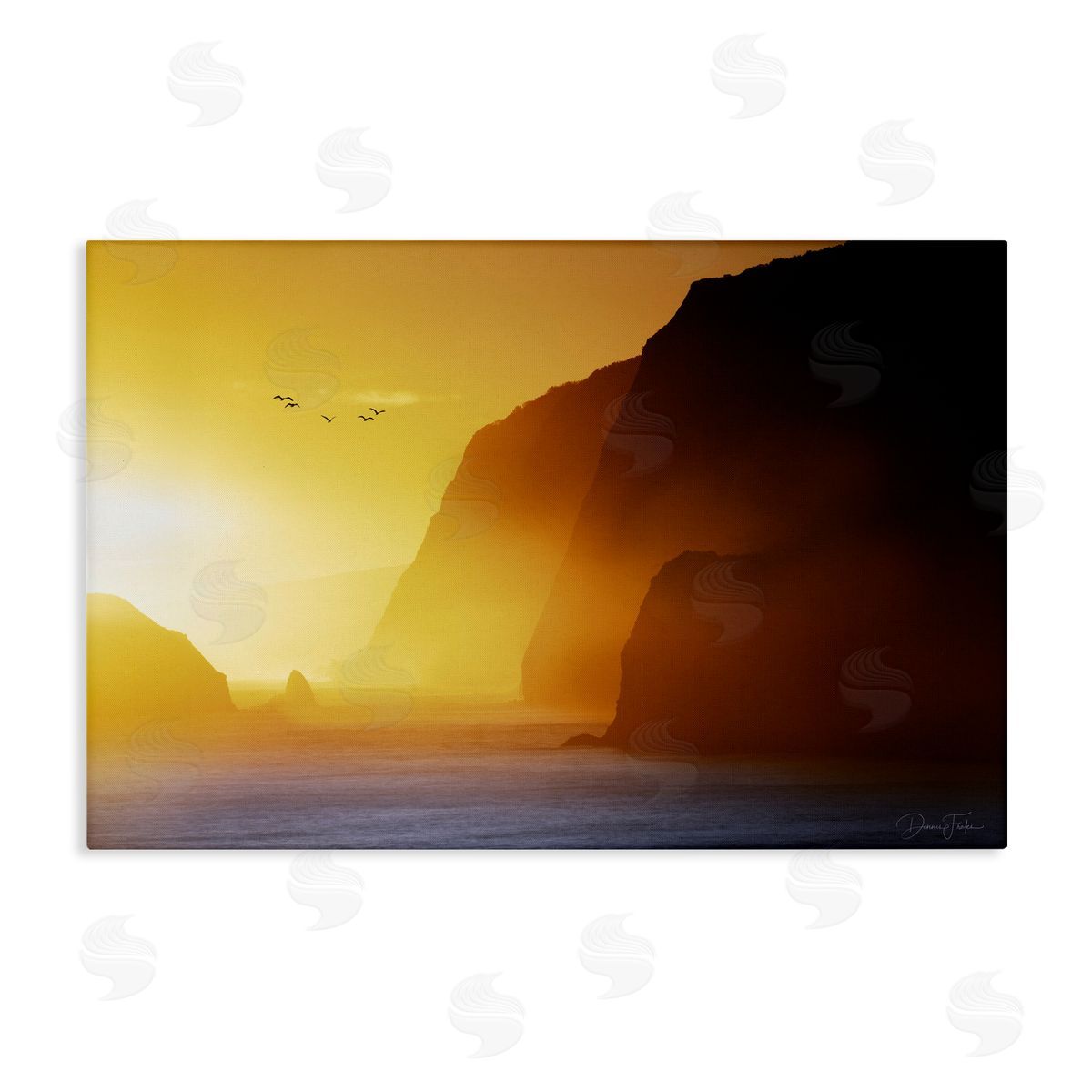 Bright Sunlit Cliffs Canvas Wall Art, Home Decor by Dennis Frates