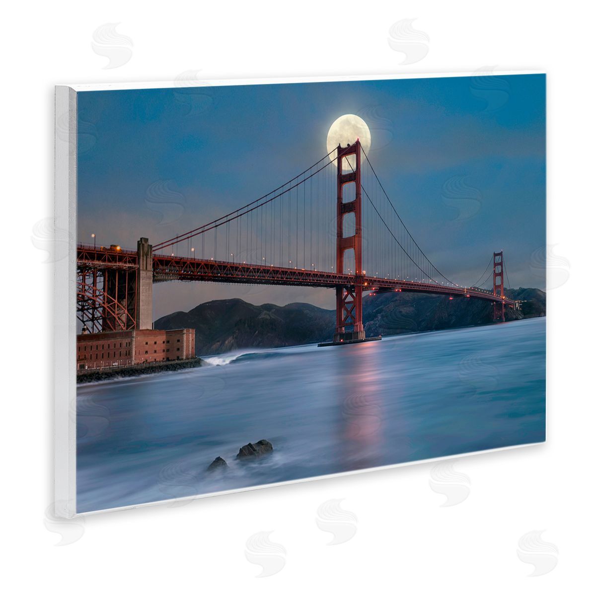Lee Sie Moonlit Bridge Landmark Wooden Wall Plaque Art Print