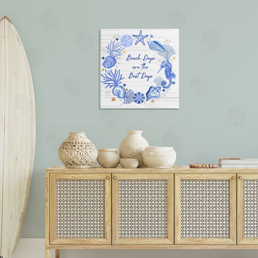 Sharon Lee Beach Days Best Wreath Canvas Wall Art Print in Room