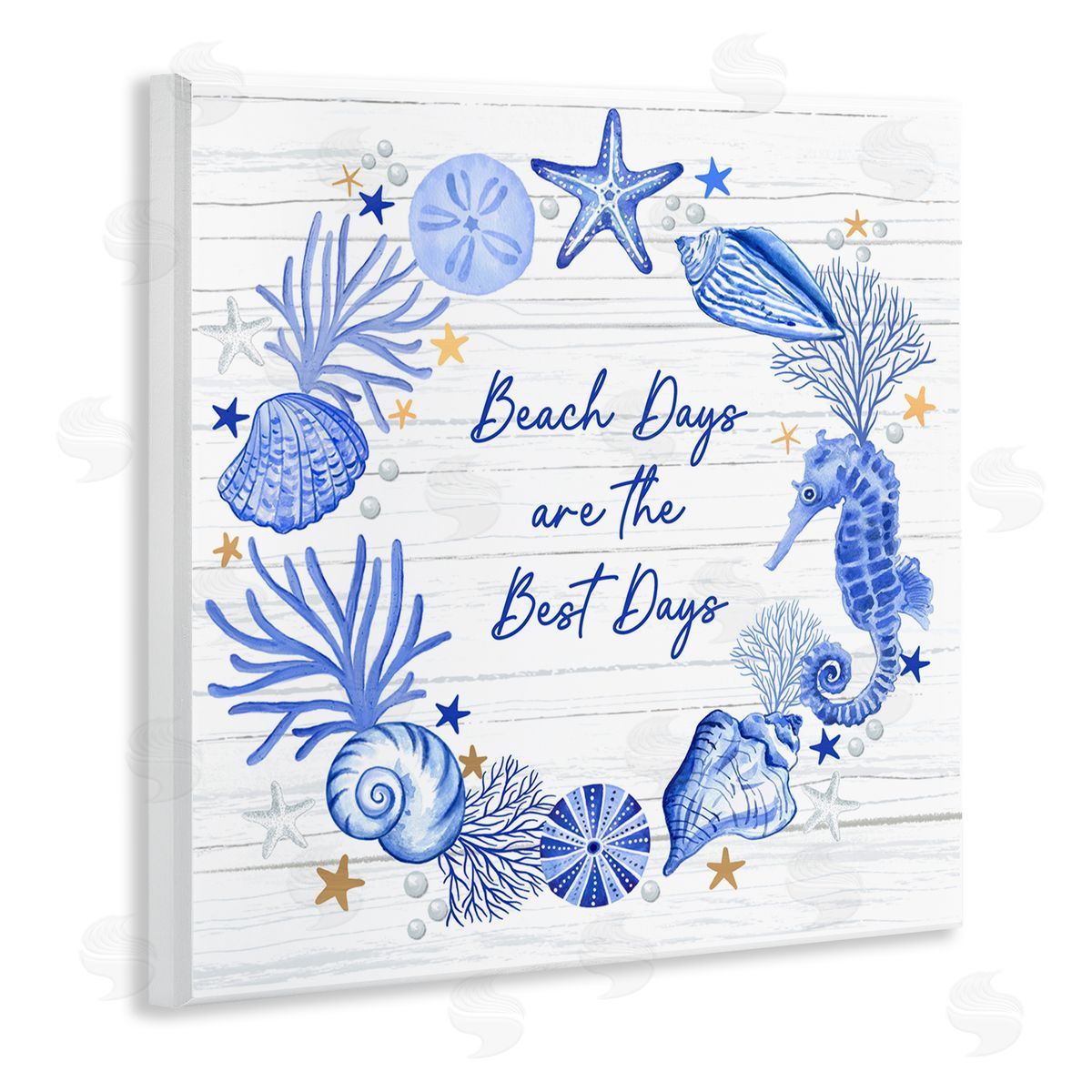 Sharon Lee Beach Days Best Wreath Wooden Wall Plaque Art Print