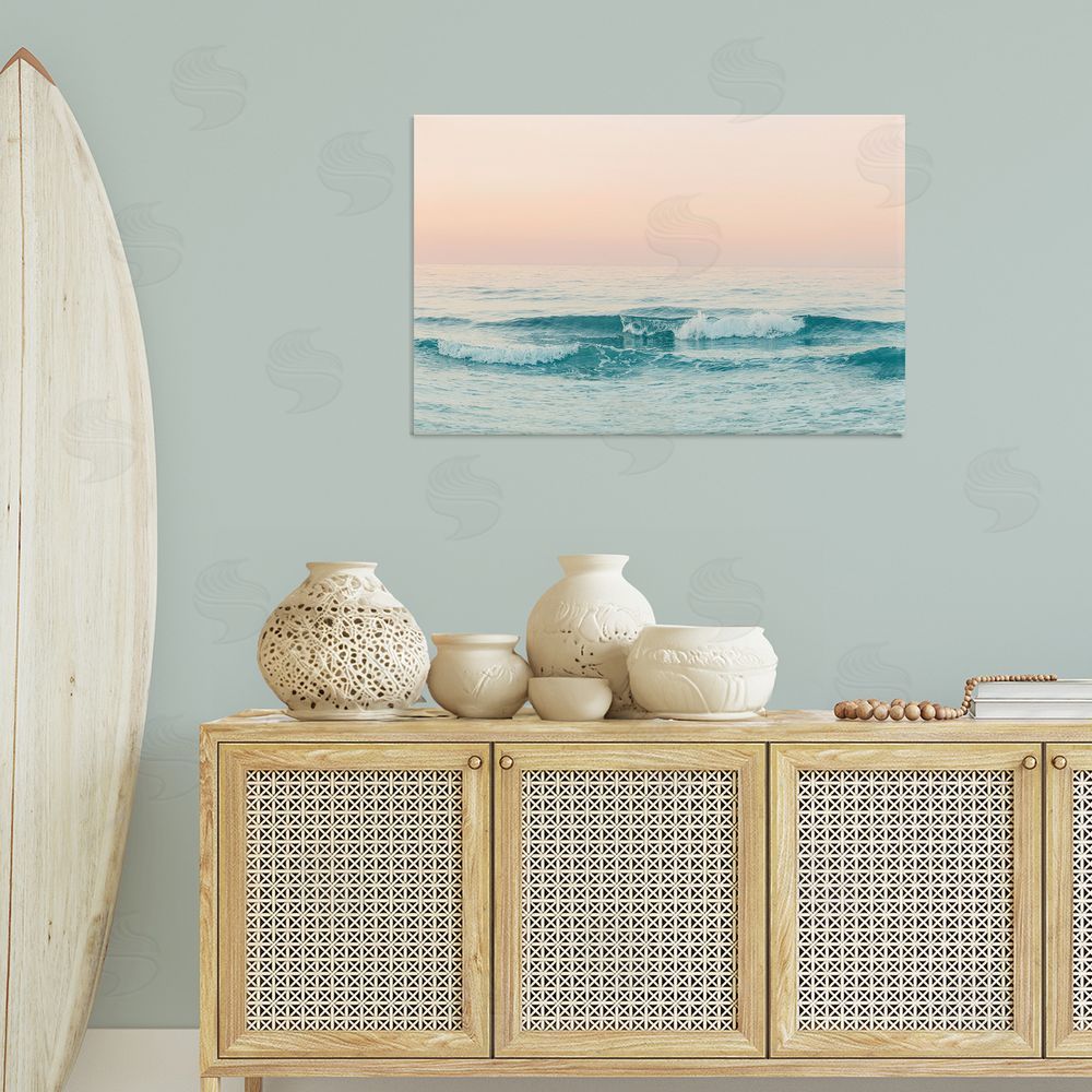 Sisi and Seb Greece Ocean Waves Canvas Wall Art Print in Room