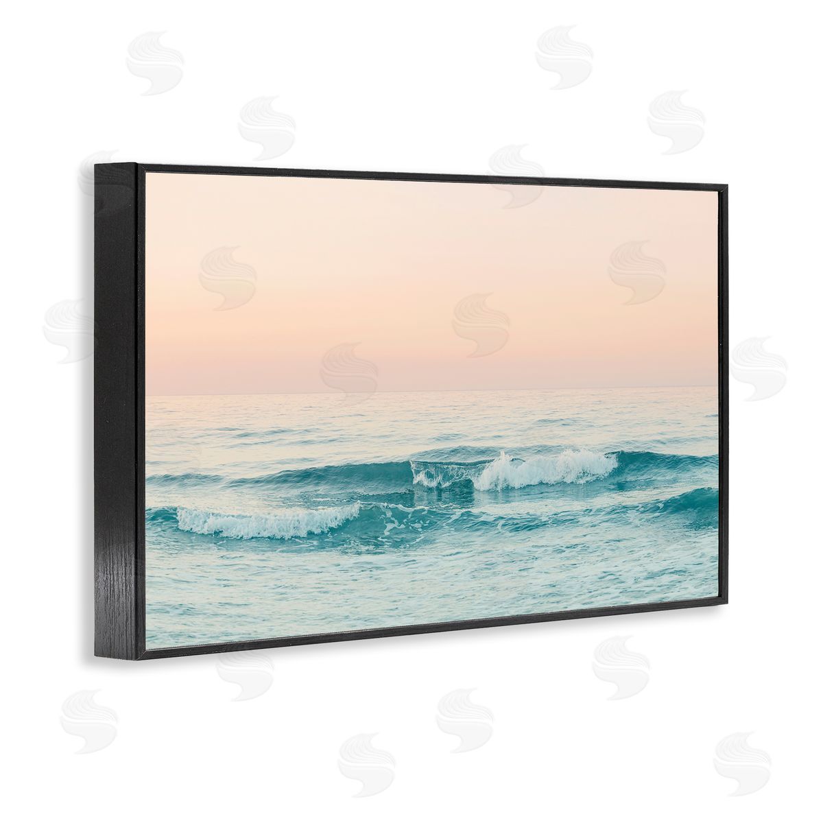 Sisi and Seb Greece Ocean Waves Black Framed Giclee Wall Art Print