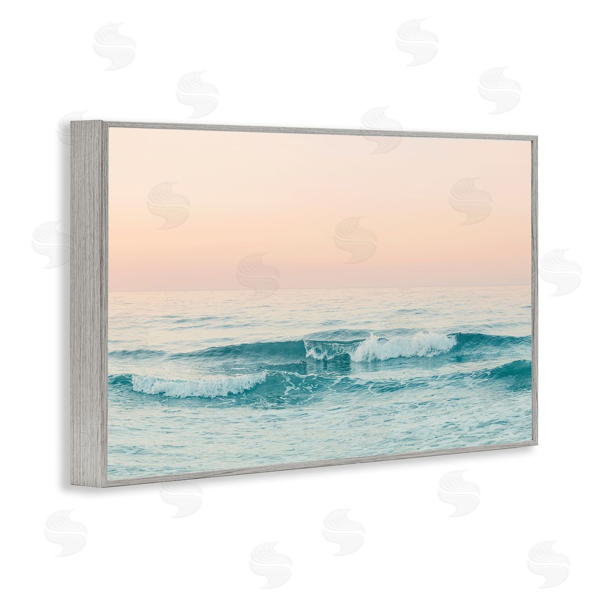 Sisi and Seb Greece Ocean Waves Gray Framed Giclee Wall Art Print