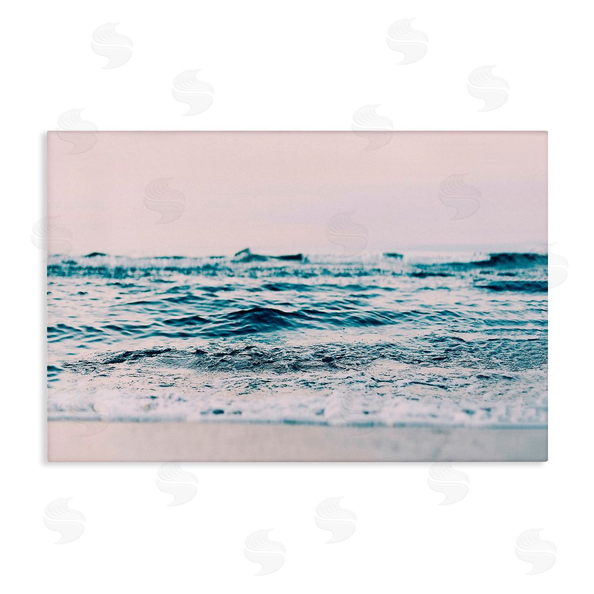 Sisi and Seb Ocean Wave Blush Canvas Wall Art Print