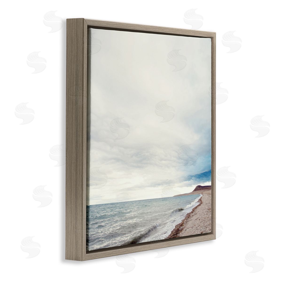 Anna Coppel Ocean At Sunrise Brown Floating Frame Canvas Wall Art Print