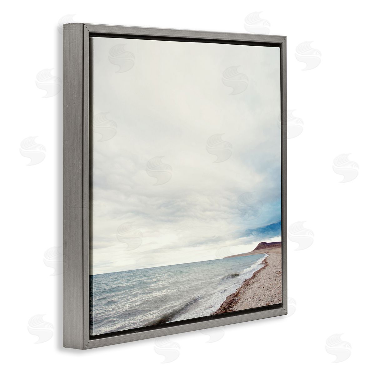 Anna Coppel Ocean At Sunrise Gray Floating Frame Canvas Wall Art Print