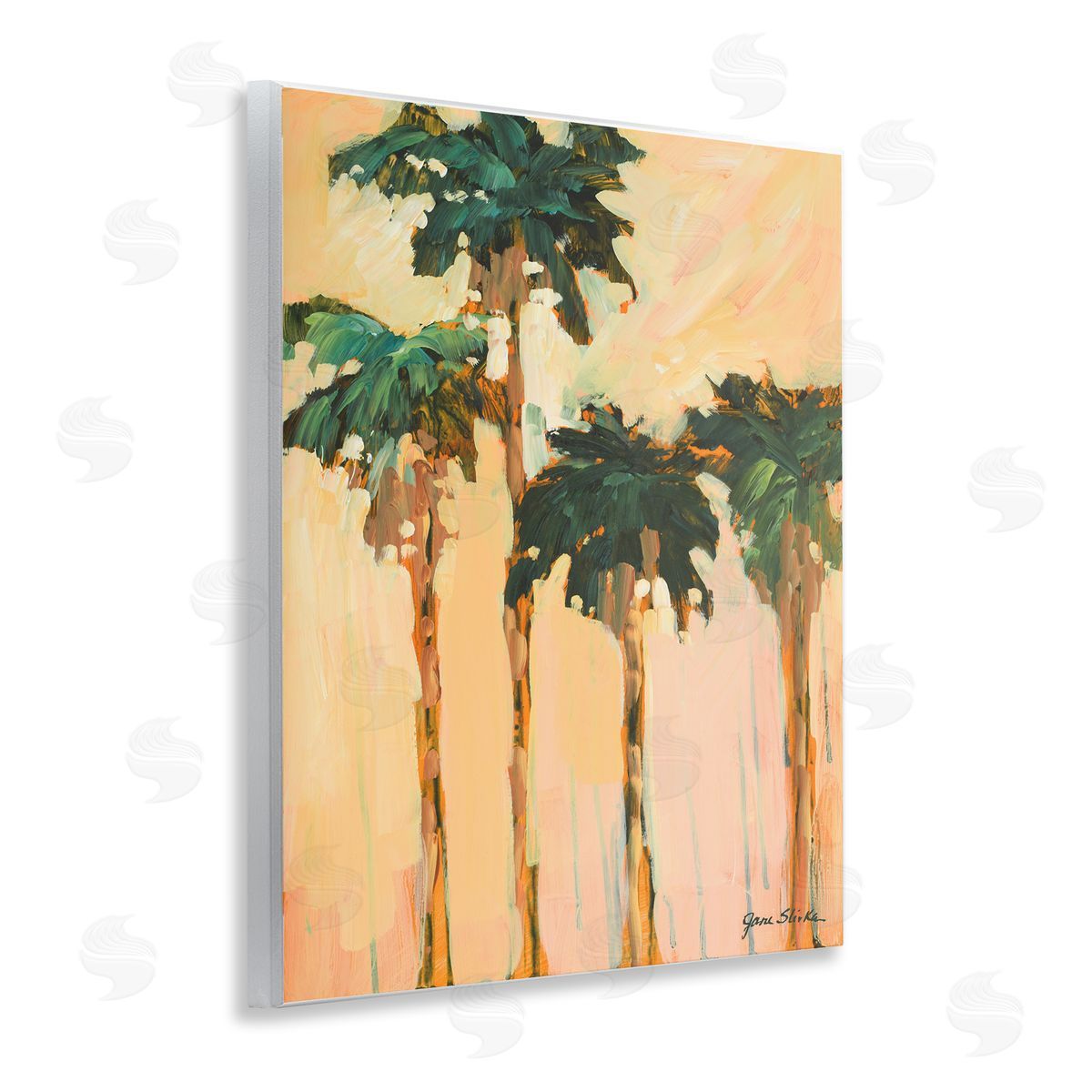 Shady Palms Impression Wood Plaque Wall Art, Home Decor by Jane Slivka