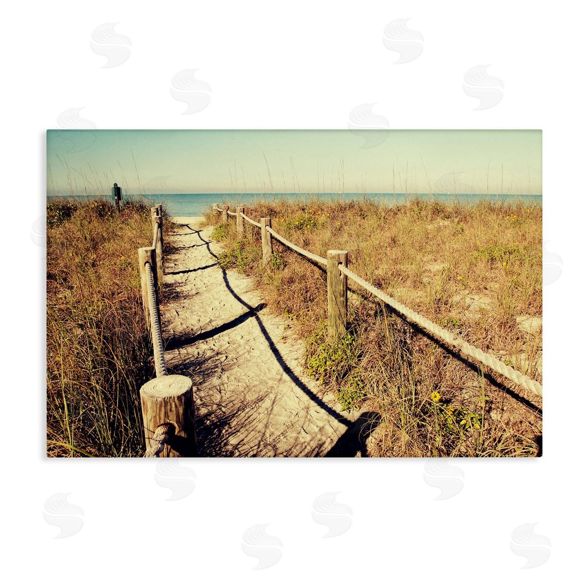 Gail Peck Sandy Path Railing Canvas Wall Art Print