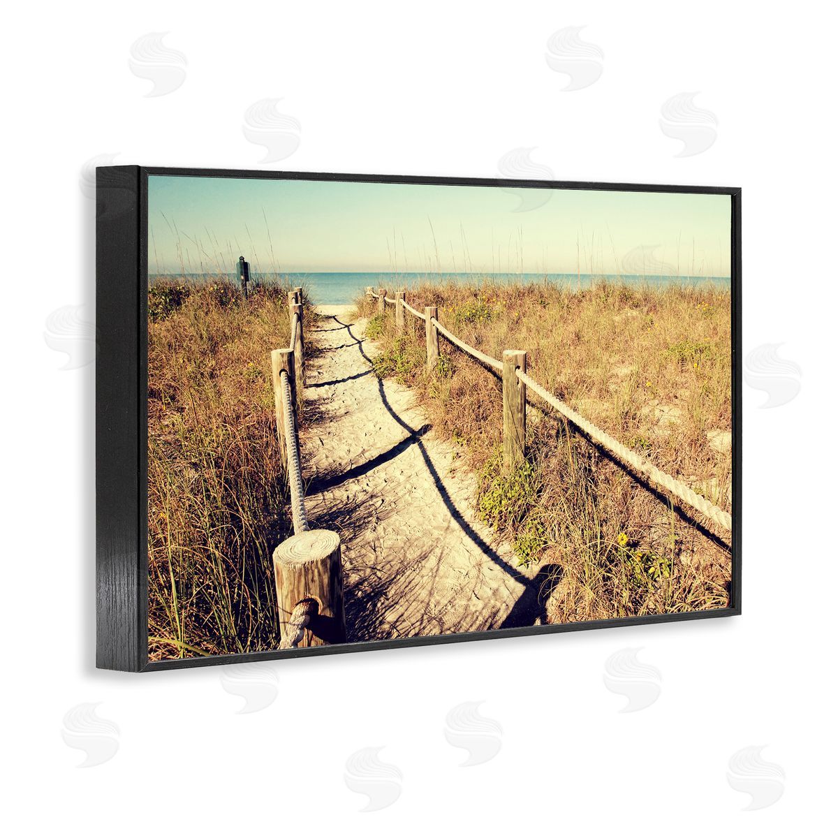Gail Peck Sandy Path Railing Black Framed Giclee Wall Art Print