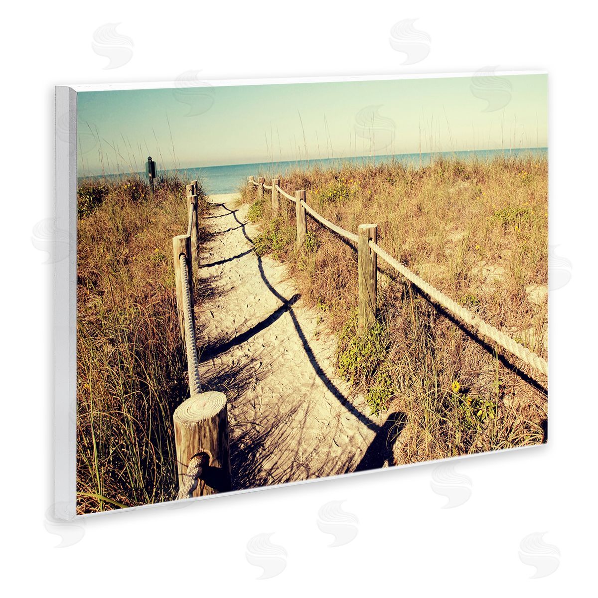 Gail Peck Sandy Path Railing Wooden Wall Plaque Art Print