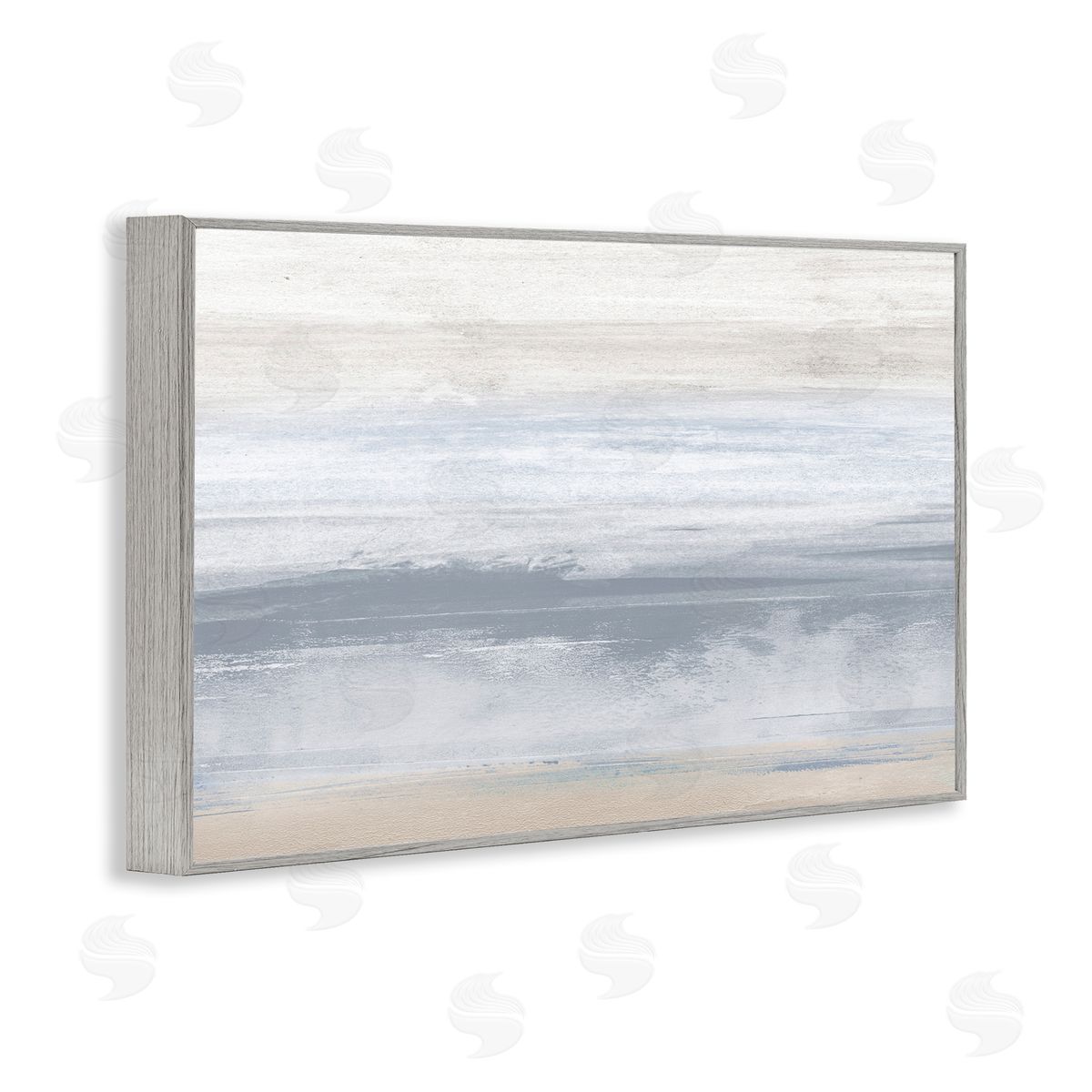Serene Blue Feeling Grey Frame Print Wall Art, Home Decor by Dan Meneely