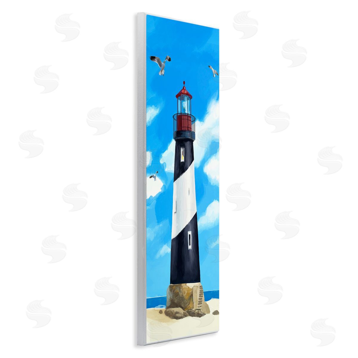Lighthouse on Beach Wood Plaque Wall Art, Home Decor by Lucca Sheppard