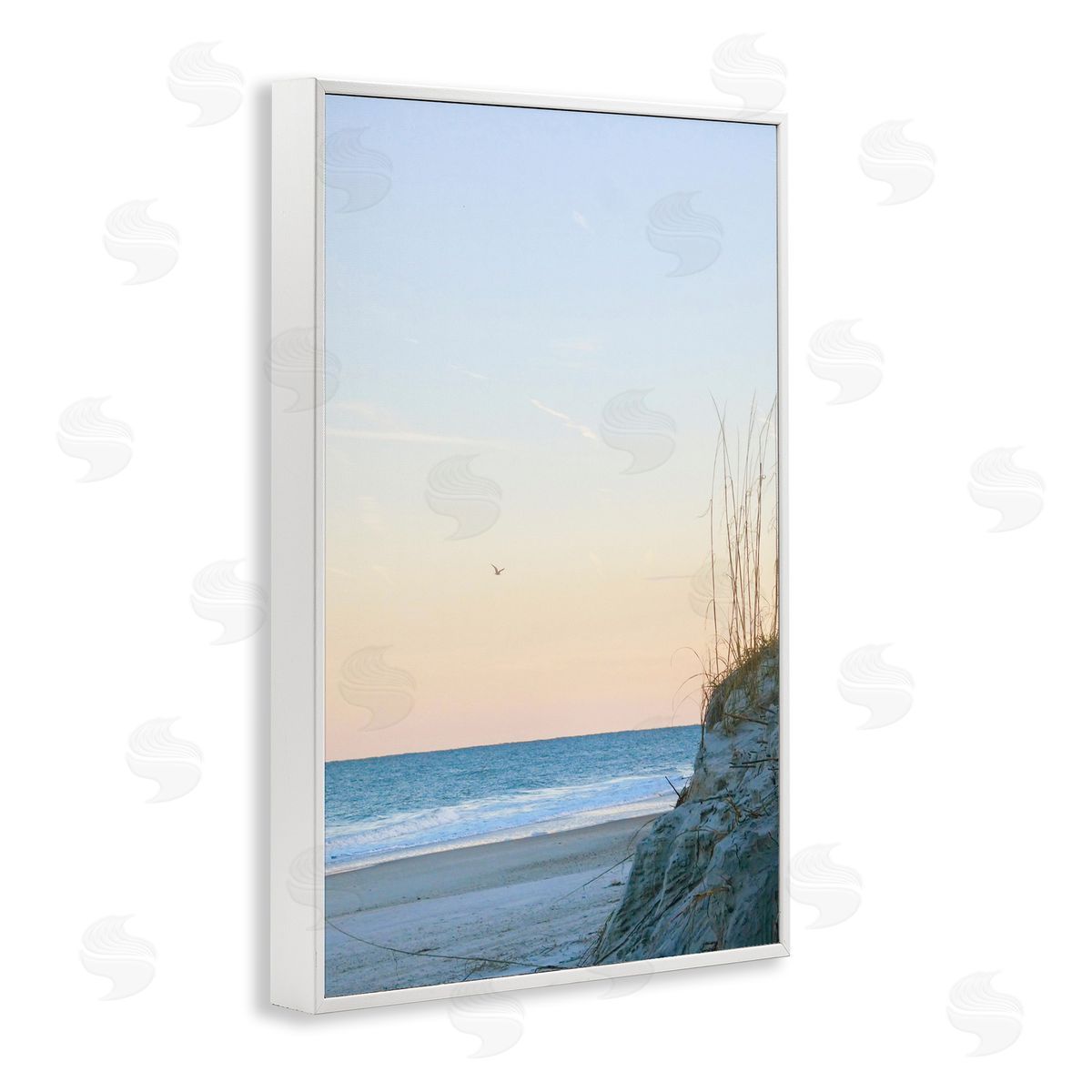 Serene Beach Sunset White Frame Print Wall Art, Home Decor by Gail Peck