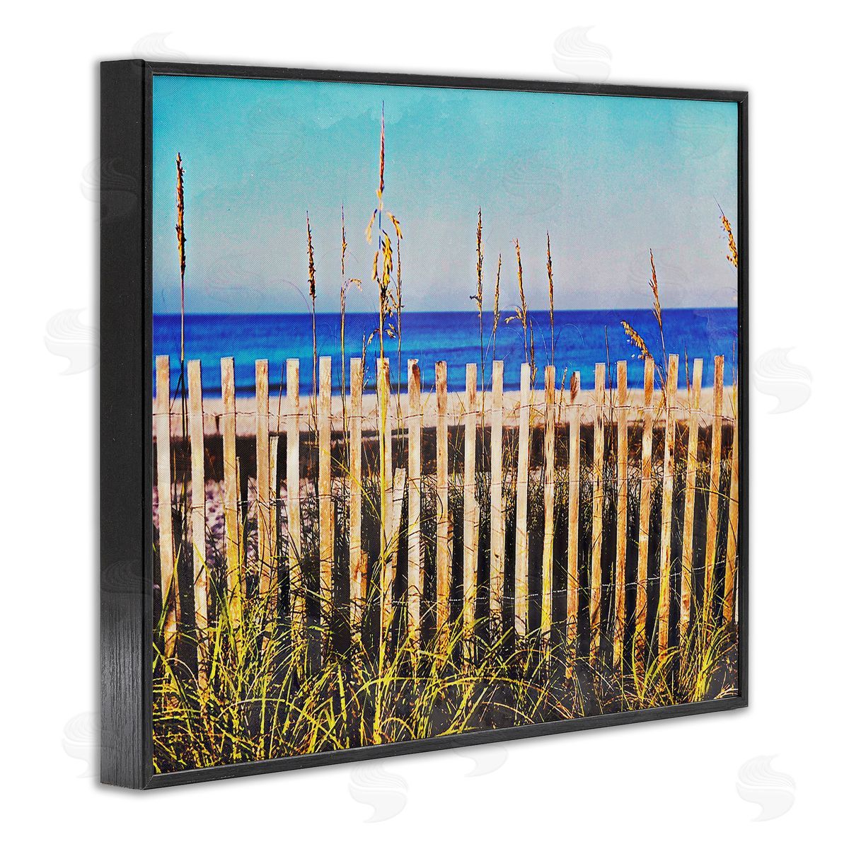Bill Carson Photography Florida Fenced Beach Black Framed Giclee Wall Art Print