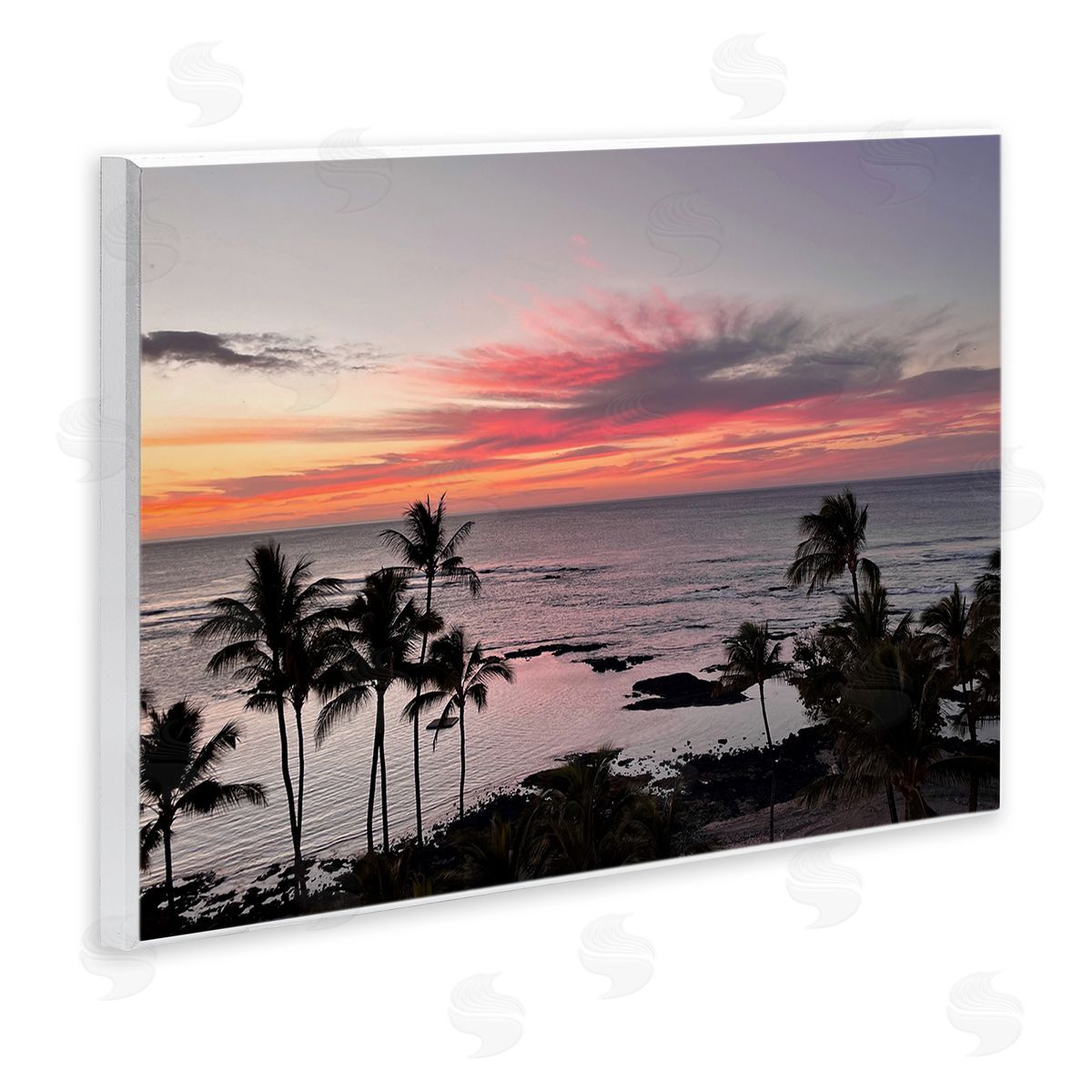 Fierce Sunset View Wood Plaque Wall Art, Home Decor by Kathy Mansfield