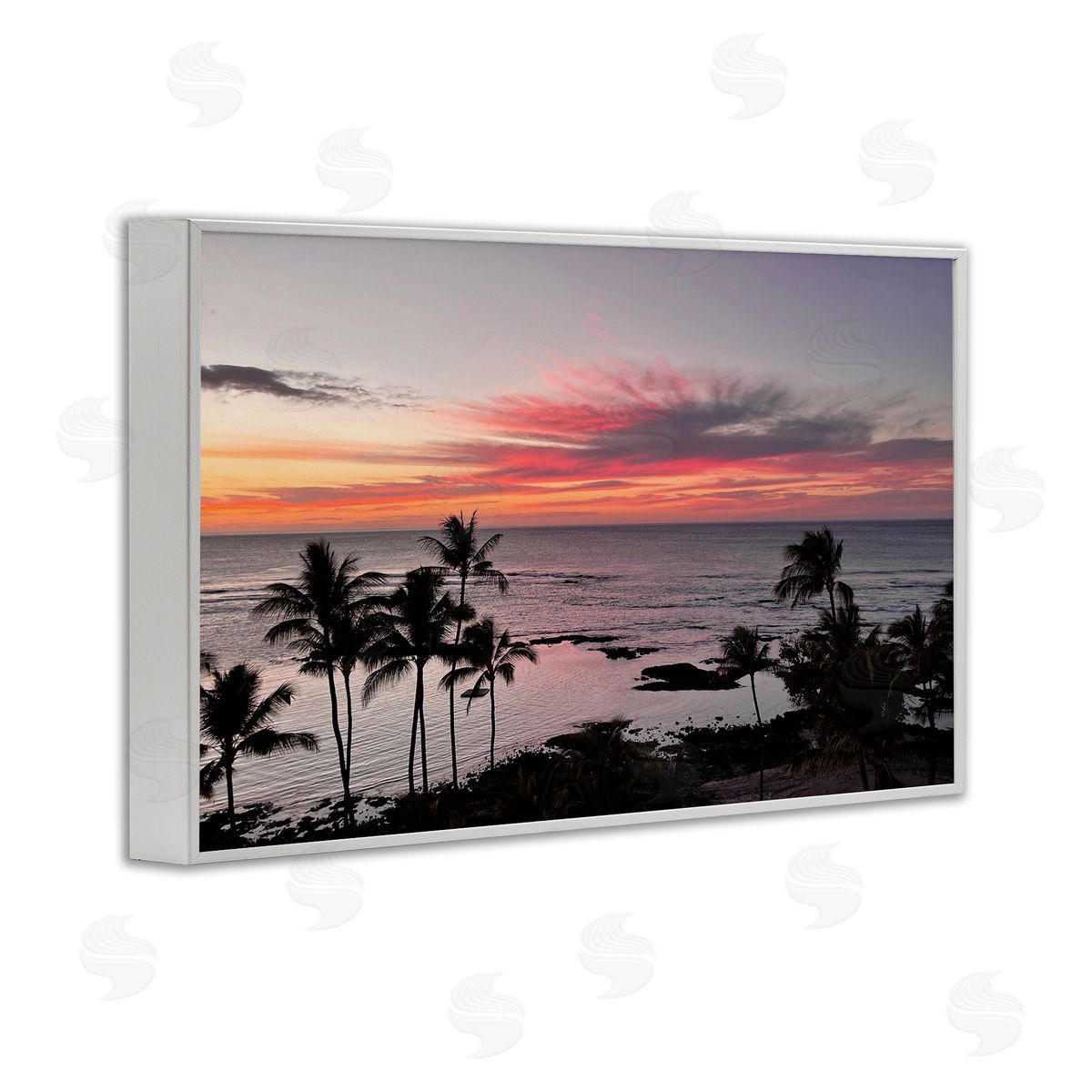 Fierce Sunset View White Frame Print Wall Art, Home Decor by Kathy Mansfield