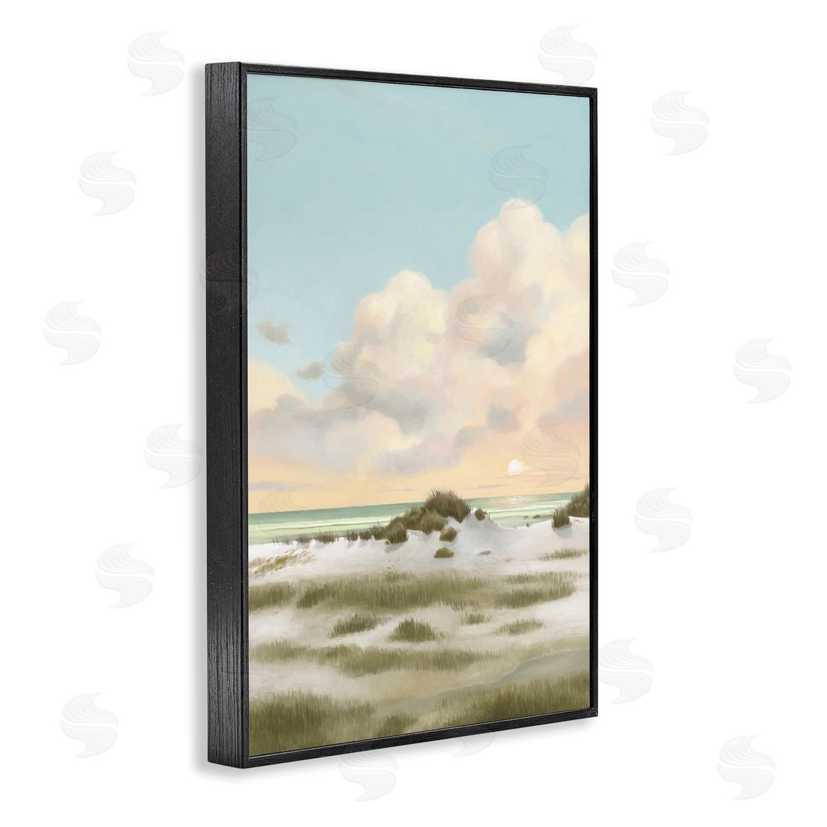 Land and Sea Painting Black Frame Print Wall Art, Home Decor by Lucca Sheppard