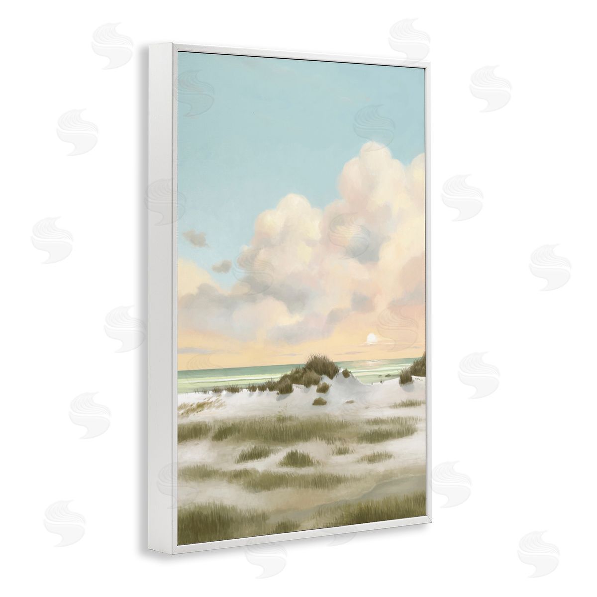 Land and Sea Painting White Frame Print Wall Art, Home Decor by Lucca Sheppard