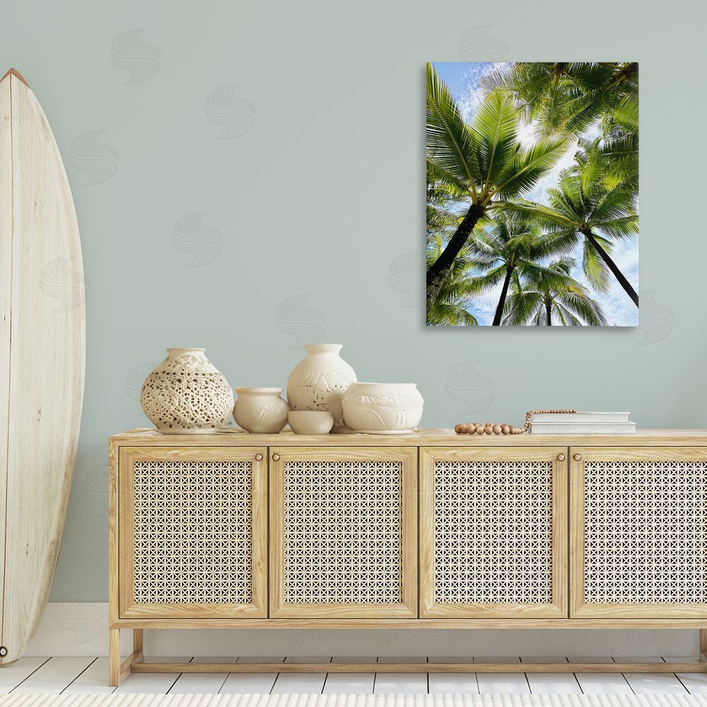Kali Wilson Overhead Palm Trees Canvas Wall Art Print in Room