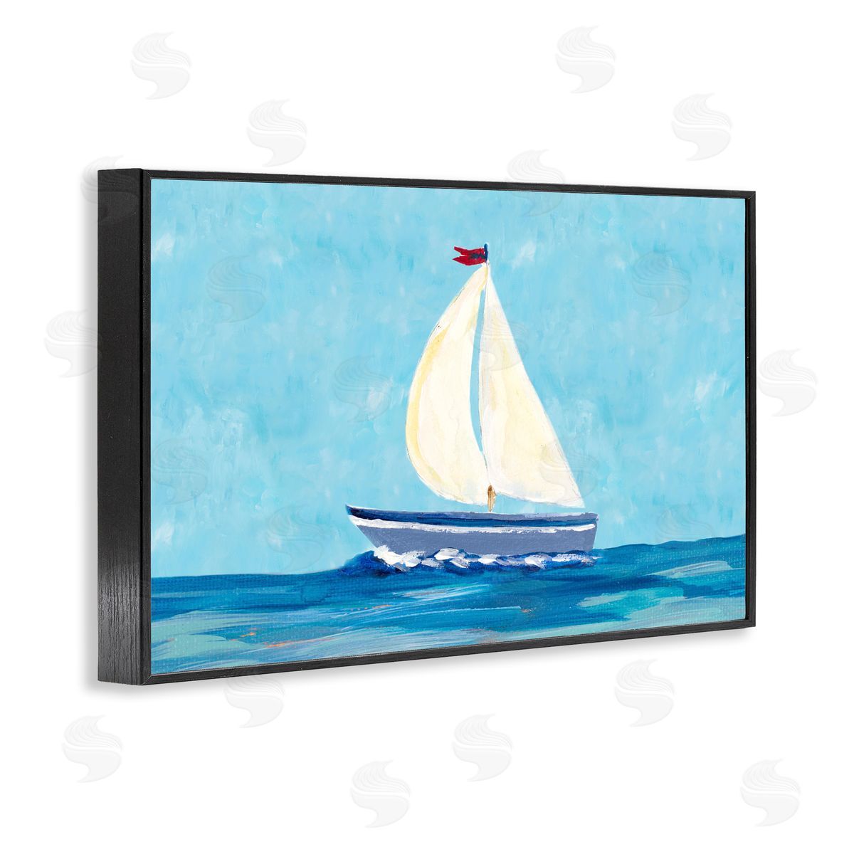 Sail The Sea Black Frame Print Wall Art, Home Decor by Julie Derice