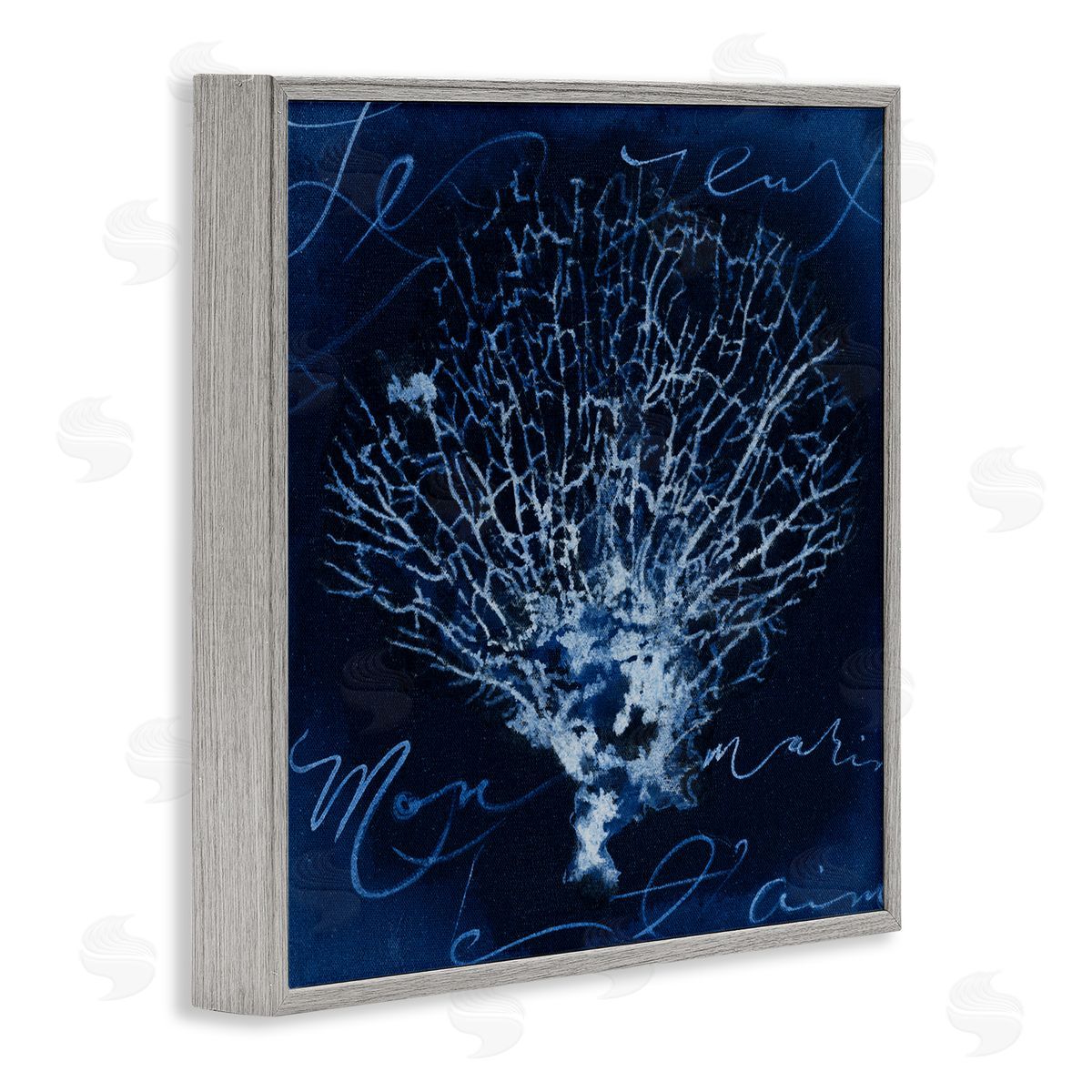 Vintage Marine Life Grey Frame Print Wall Art, Home Decor by Liz Jardine