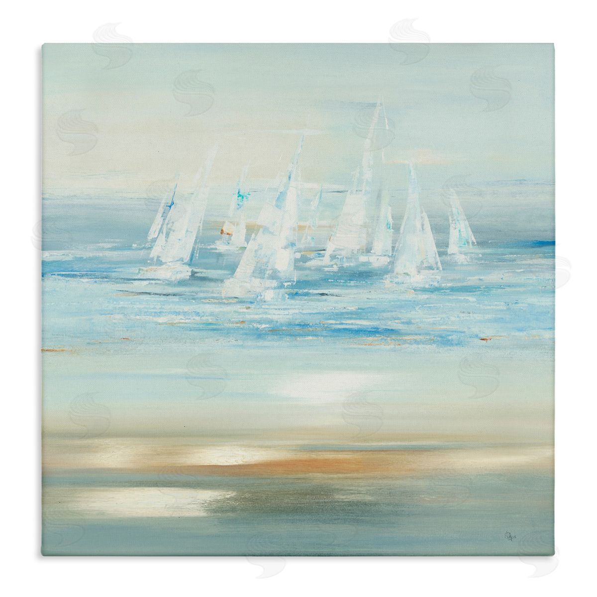 Brushed Sailboat Fleet Canvas Wall Art, Home Decor by Lisa Ridgers