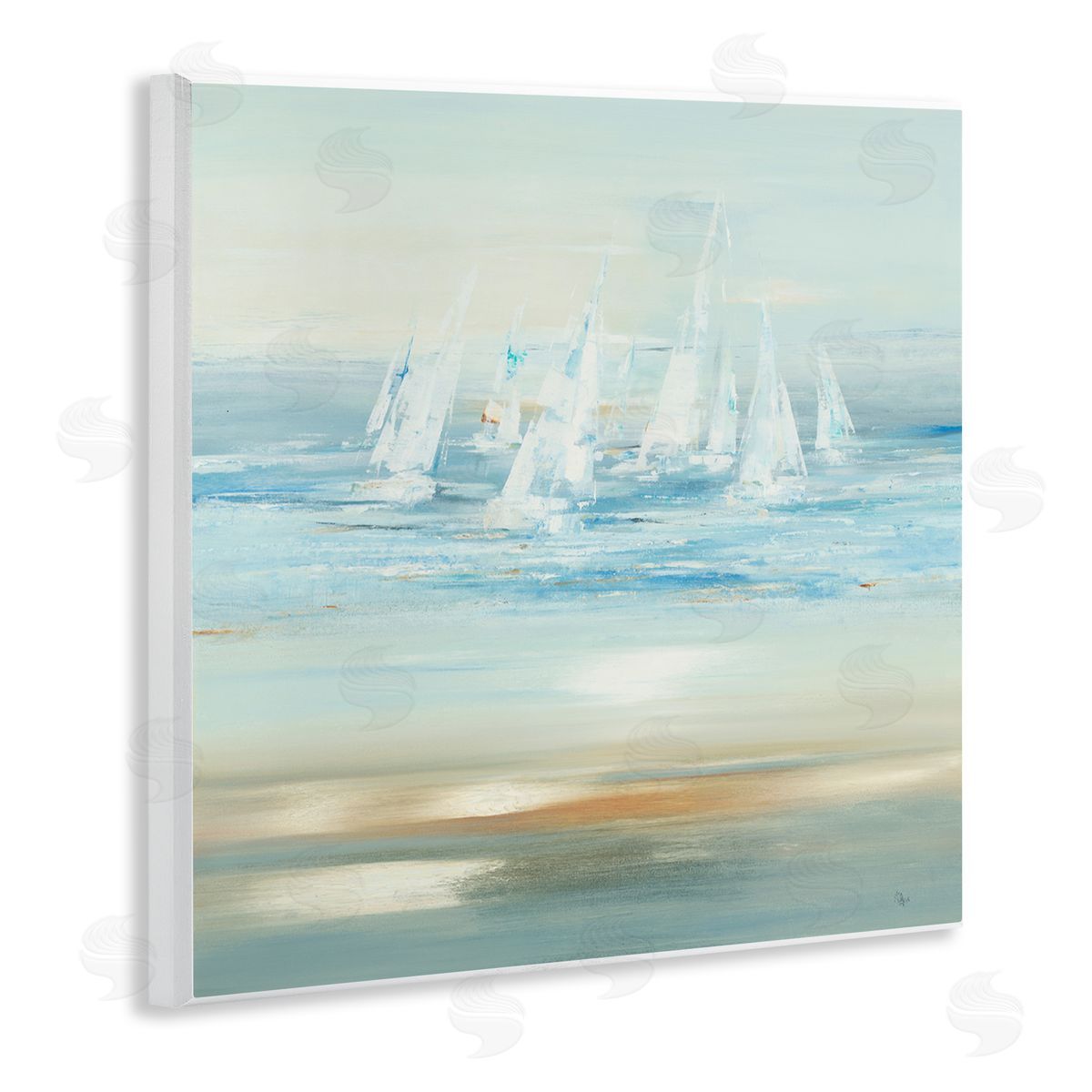 Brushed Sailboat Fleet Wood Plaque Wall Art, Home Decor by Lisa Ridgers