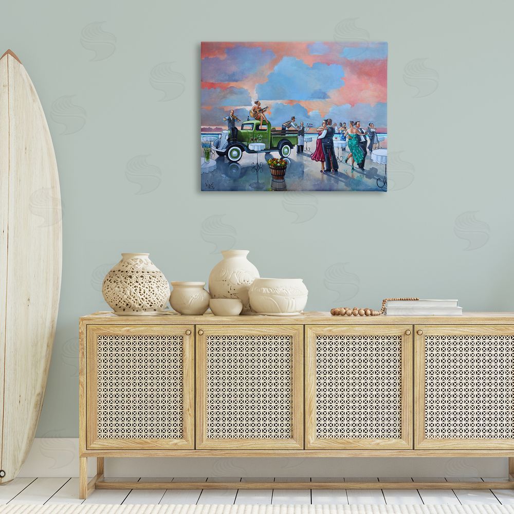 Ronald West Beach Ballroom Dance Canvas Wall Art Print in Room