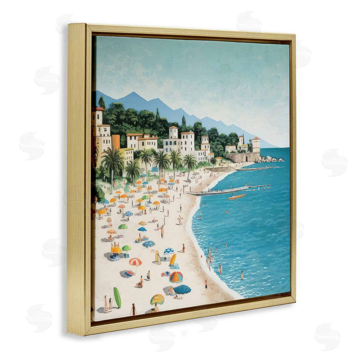 Lazar Studio By Water's Edge Gold Floating Frame Canvas Wall Art Print