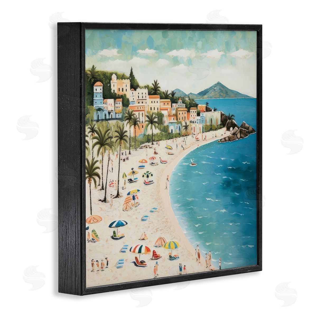 Lazar Studio Beach Water's Edge Black Framed Giclee Wall Art Print