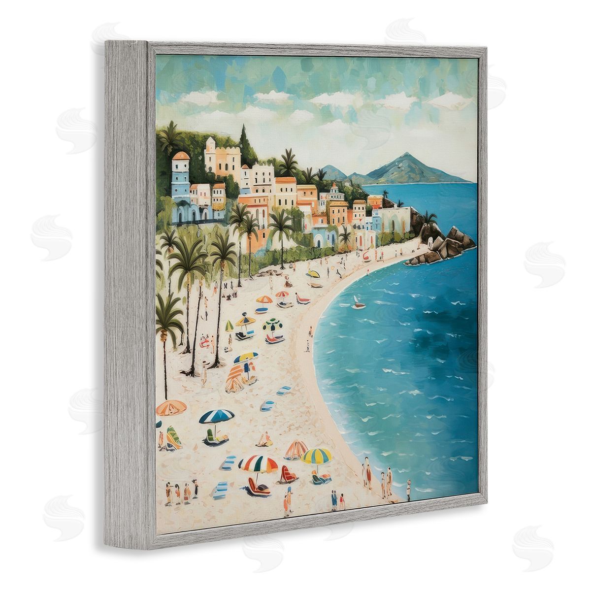 Lazar Studio Beach Water's Edge Gray Framed Giclee Wall Art Print