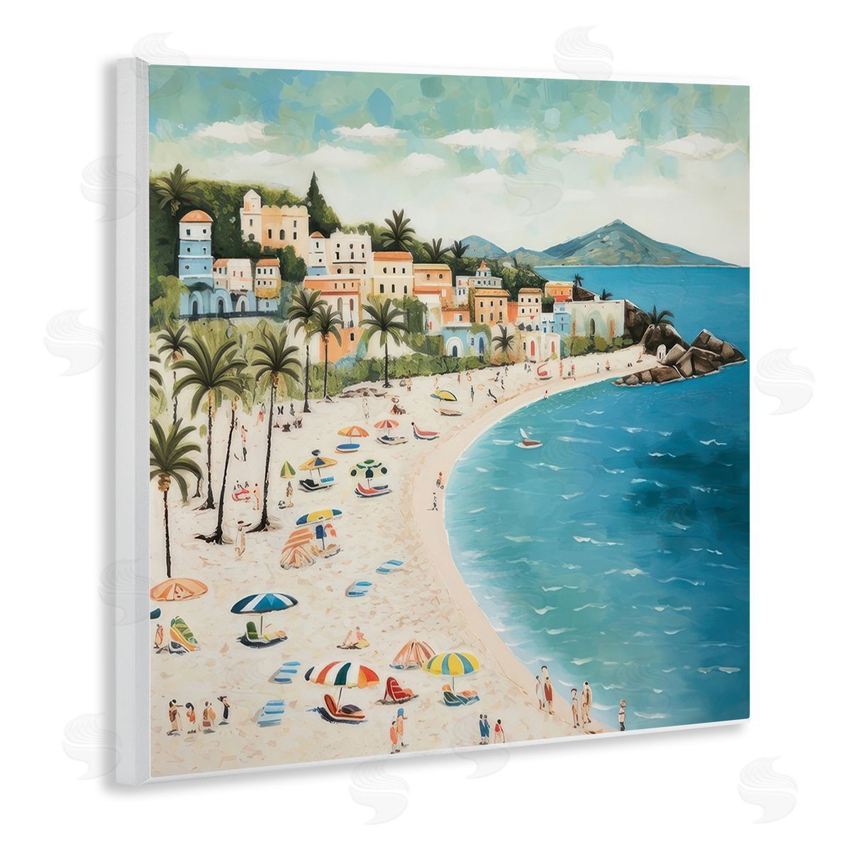 Lazar Studio Beach Water's Edge Wooden Wall Plaque Art Print
