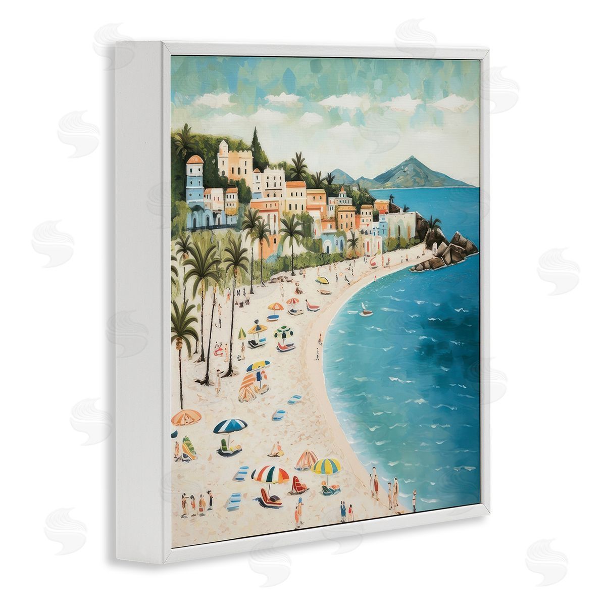 Lazar Studio Beach Water's Edge White Framed Giclee Wall Art Print